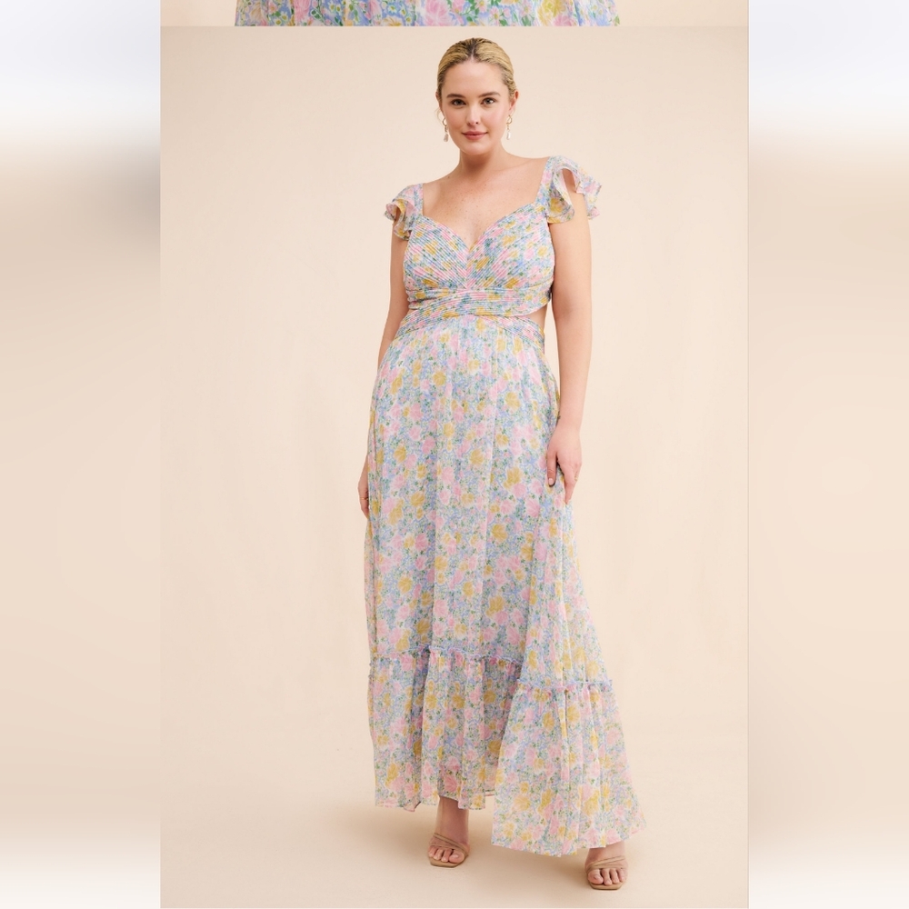 Astr Primrose Floral Strappy Back Maxi Dress - Picture 8 of 16